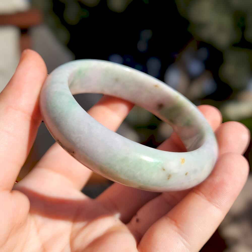 Jadeite Jade Bangle Green Natural Semi Translucent 360ct Myanmar Burma Bracelet